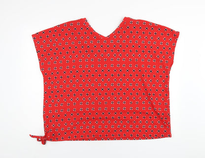 Womens UK Size 22 Marks and Spencer Red Basic T-Shirt