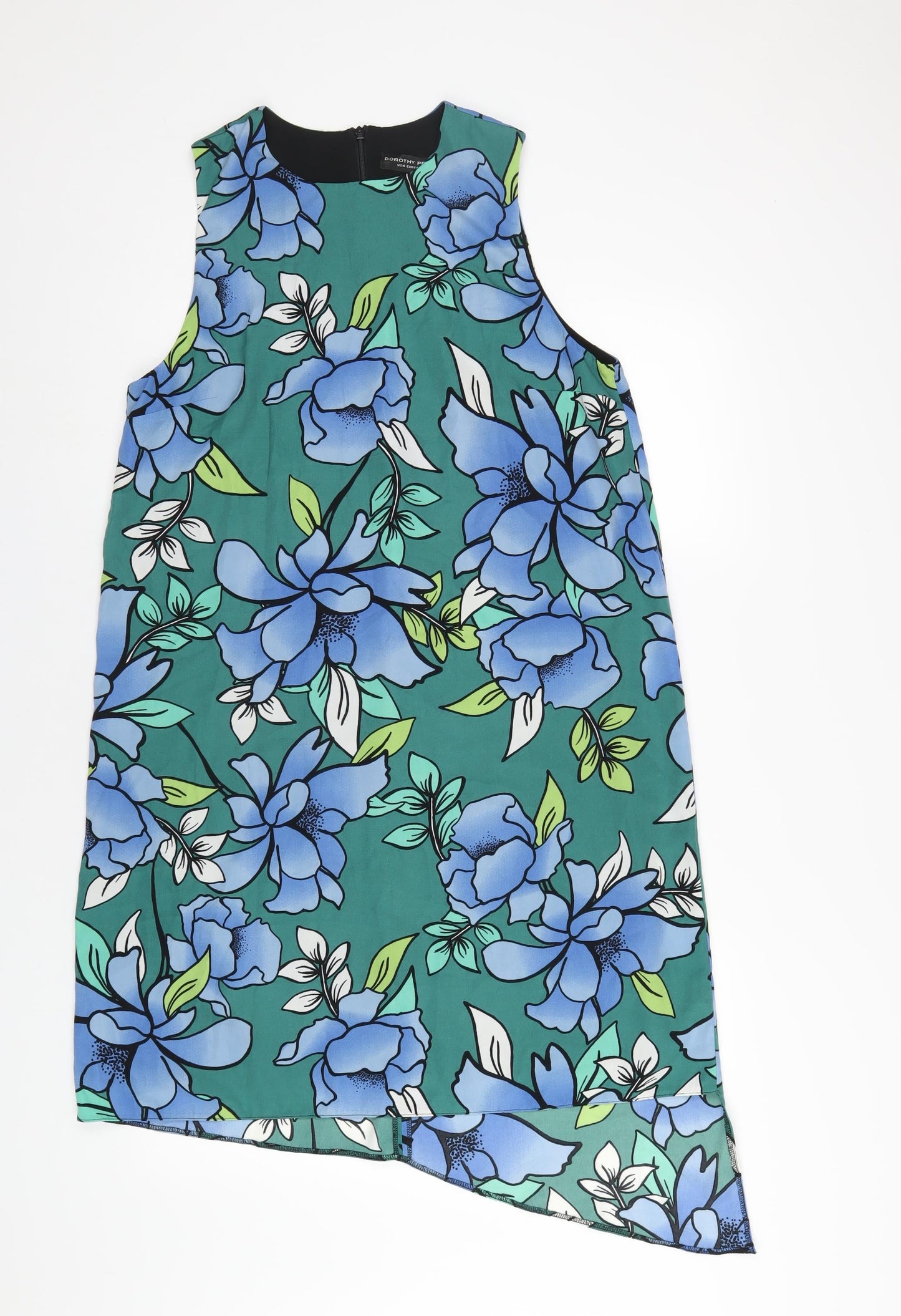 Dorothy Perkins Womens Multicoloured Floral Polyester A-Line Size 14 Round Neck Zip