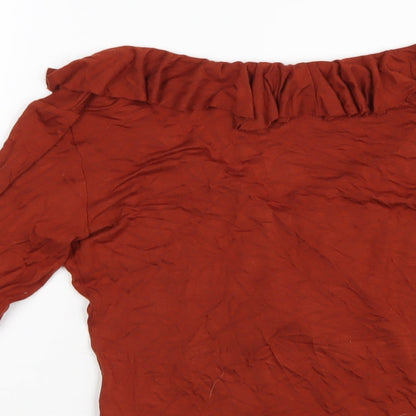 Womens UK Size 8 ASOS Orange Cropped Blouse