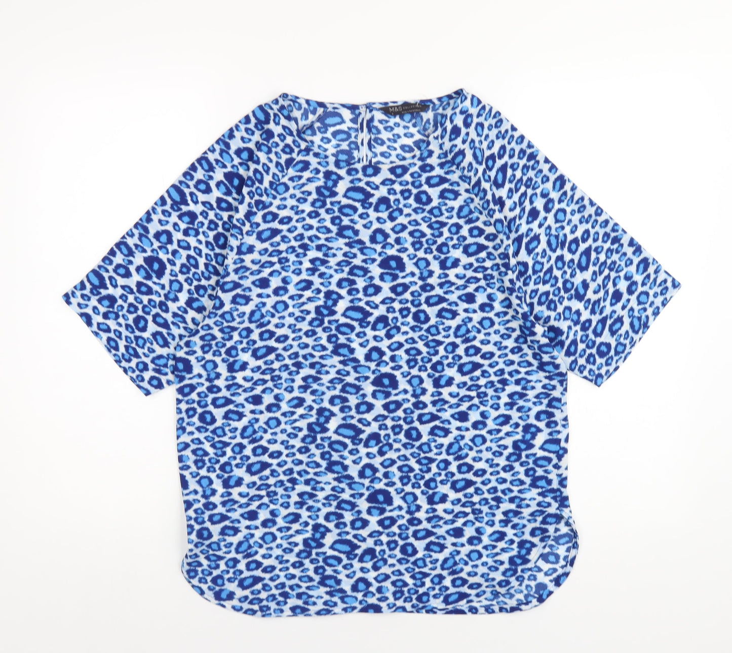 Womens UK Size 8 Marks and Spencer Blue Basic T-Shirt