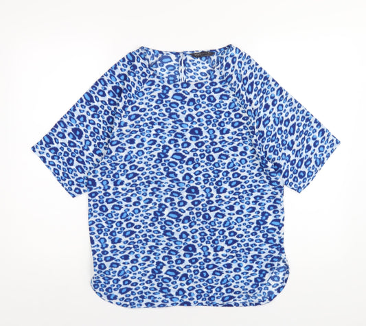 Womens UK Size 8 Marks and Spencer Blue Basic T-Shirt