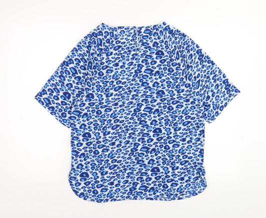 Womens UK Size 8 Marks and Spencer Blue Basic T-Shirt