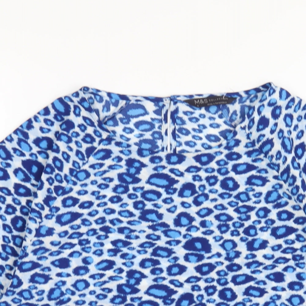Womens UK Size 8 Marks and Spencer Blue Basic T-Shirt
