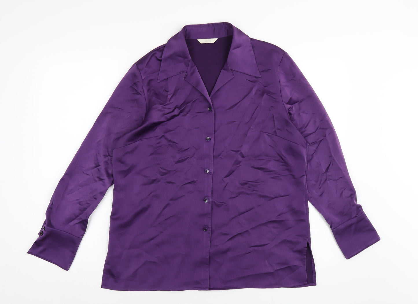 Womens UK Size 14 Marks and Spencer Purple Basic Button-Up