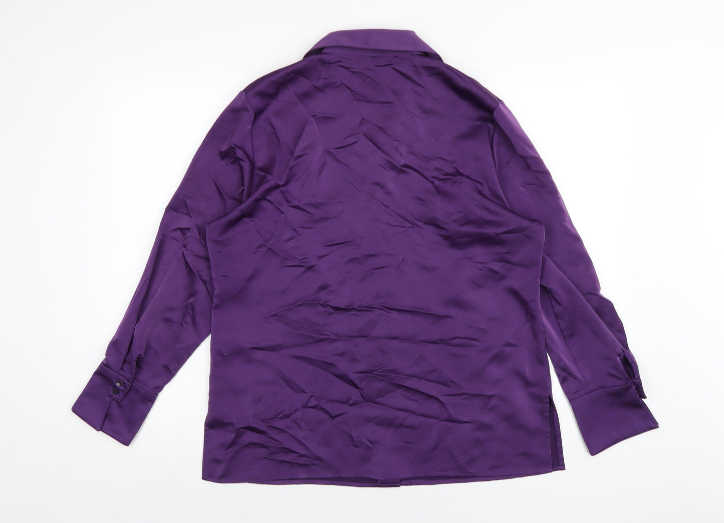 Womens UK Size 14 Marks and Spencer Purple Basic Button-Up