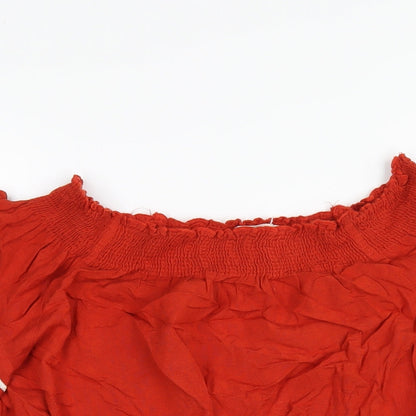 NEXT Womens Orange Viscose A-Line Size 10 Off the Shoulder Pullover