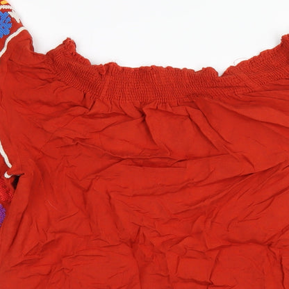 NEXT Womens Orange Viscose A-Line Size 10 Off the Shoulder Pullover