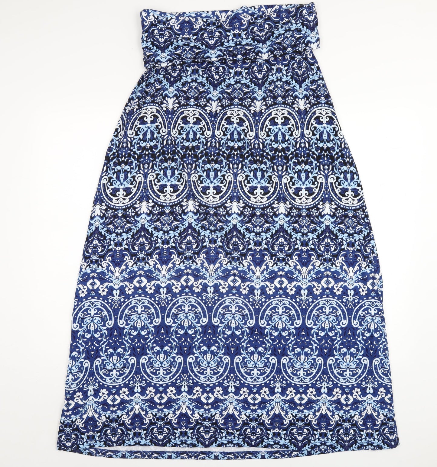 Cynthia Rowley Womens Blue Geometric Viscose Maxi Skirt Size L