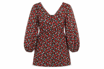 PRETTYLITTLETHING Womens Multicoloured Floral Polyester A-Line Size 12 Scoop Neck Pullover