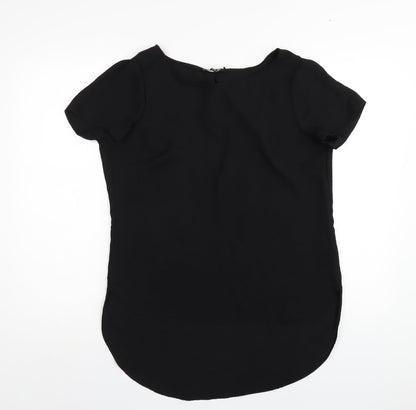Womens UK Size 12 Belle Vere Black Basic T-Shirt
