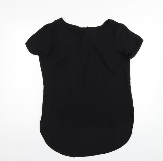 Womens UK Size 12 Belle Vere Black Basic T-Shirt