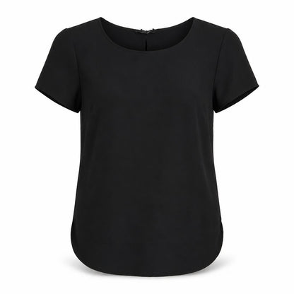 Womens UK Size 12 Belle Vere Black Basic T-Shirt