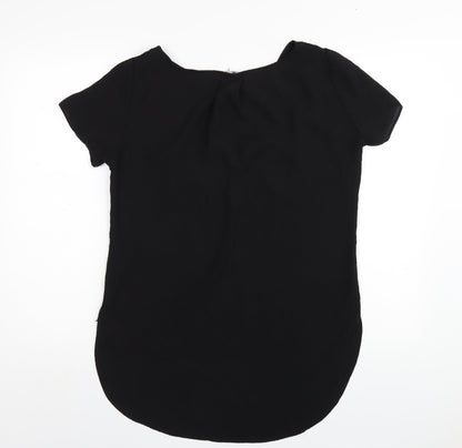 Womens UK Size 12 Belle Vere Black Basic T-Shirt