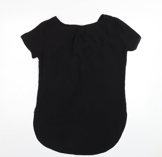 Womens UK Size 12 Belle Vere Black Basic T-Shirt