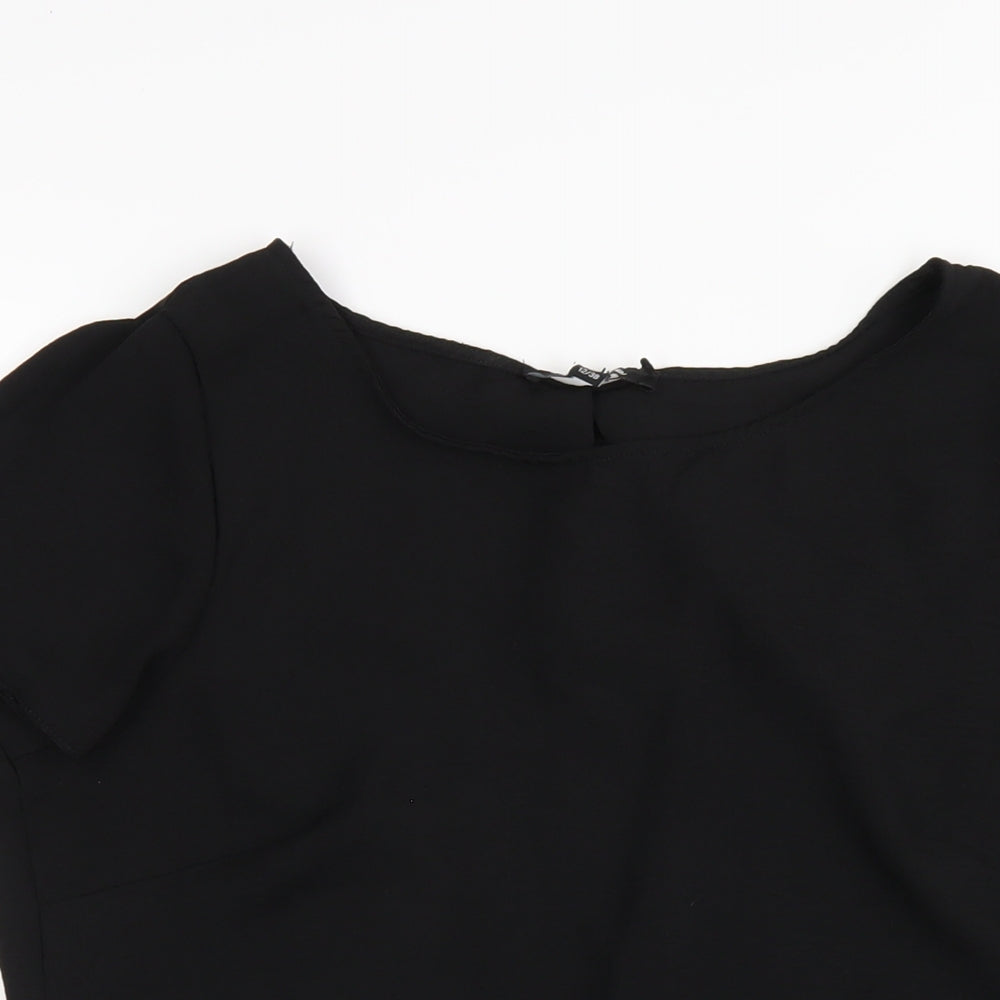 Womens UK Size 12 Belle Vere Black Basic T-Shirt