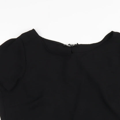 Womens UK Size 12 Belle Vere Black Basic T-Shirt