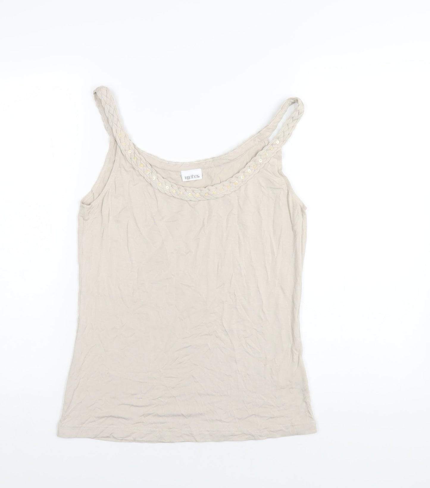 Womens UK Size 14 Together Beige Camisole T-Shirt