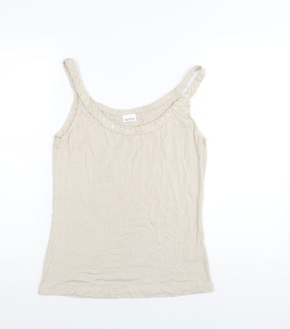 Womens UK Size 14 Together Beige Camisole T-Shirt