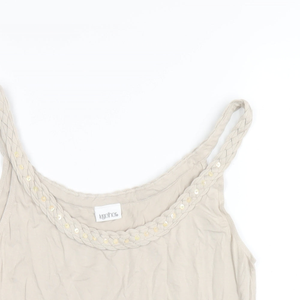 Womens UK Size 14 Together Beige Camisole T-Shirt