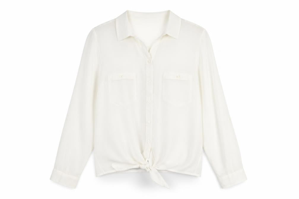 Womens UK Size 14 New Look White Basic Button-Up