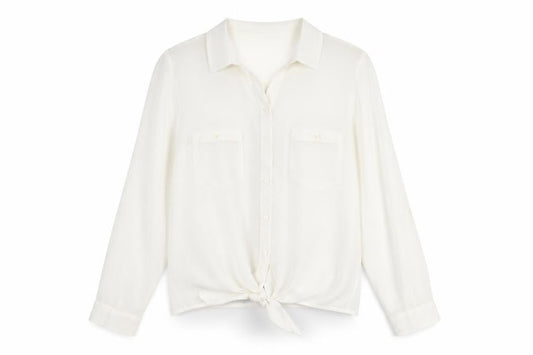 Womens UK Size 14 New Look White Basic Button-Up
