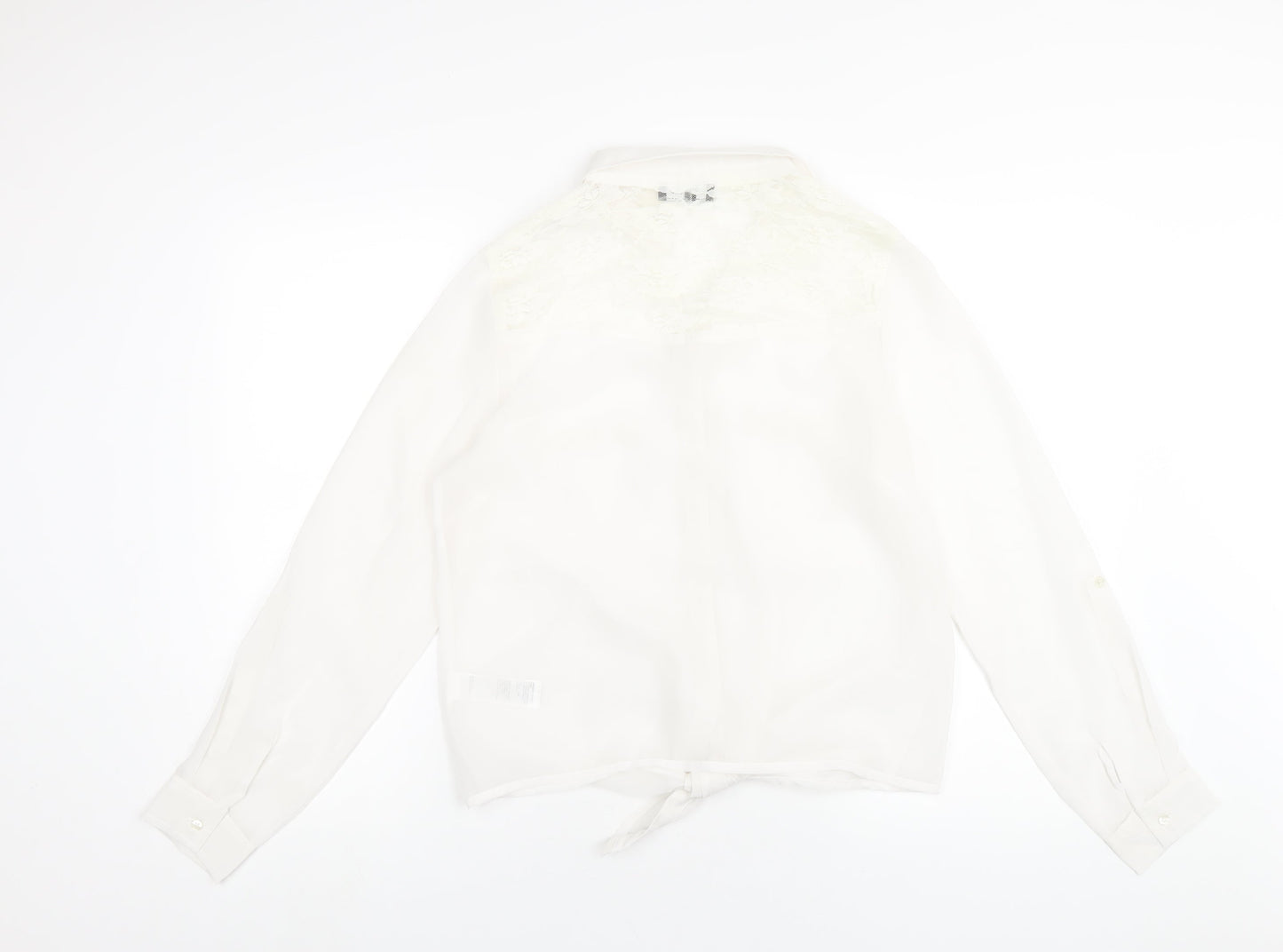 Womens UK Size 14 New Look White Basic Button-Up
