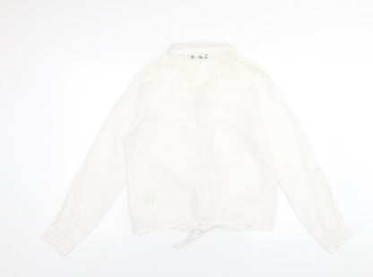 Womens UK Size 14 New Look White Basic Button-Up