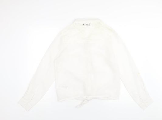 Womens UK Size 14 New Look White Basic Button-Up