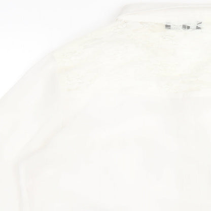 Womens UK Size 14 New Look White Basic Button-Up