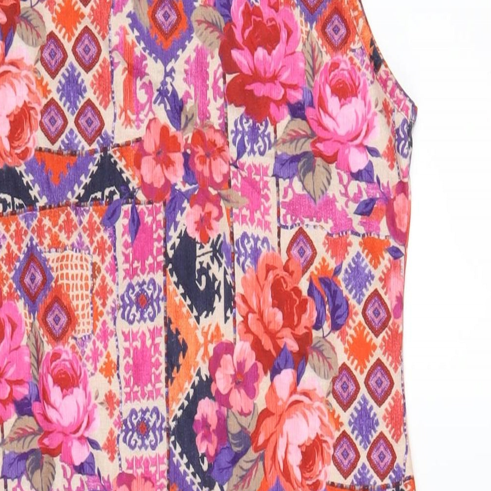 Miss Selfridge Womens Multicoloured Geometric Polyester Bodycon Size 12 Round Neck Pullover