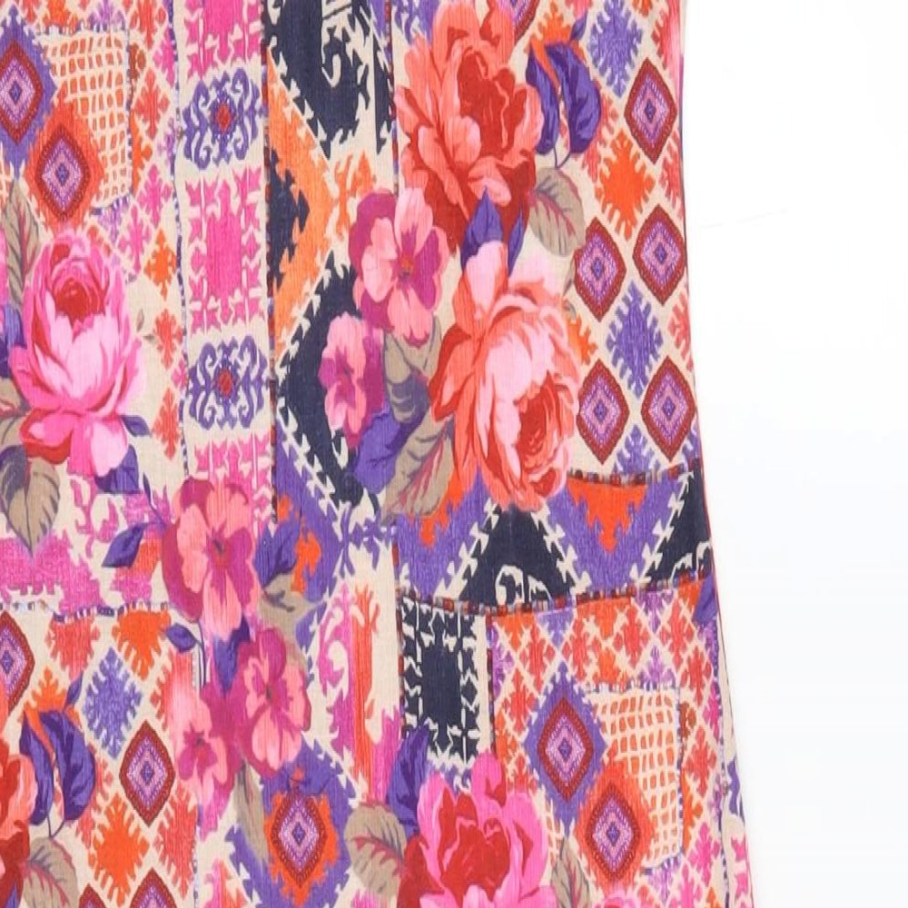 Miss Selfridge Womens Multicoloured Geometric Polyester Bodycon Size 12 Round Neck Pullover