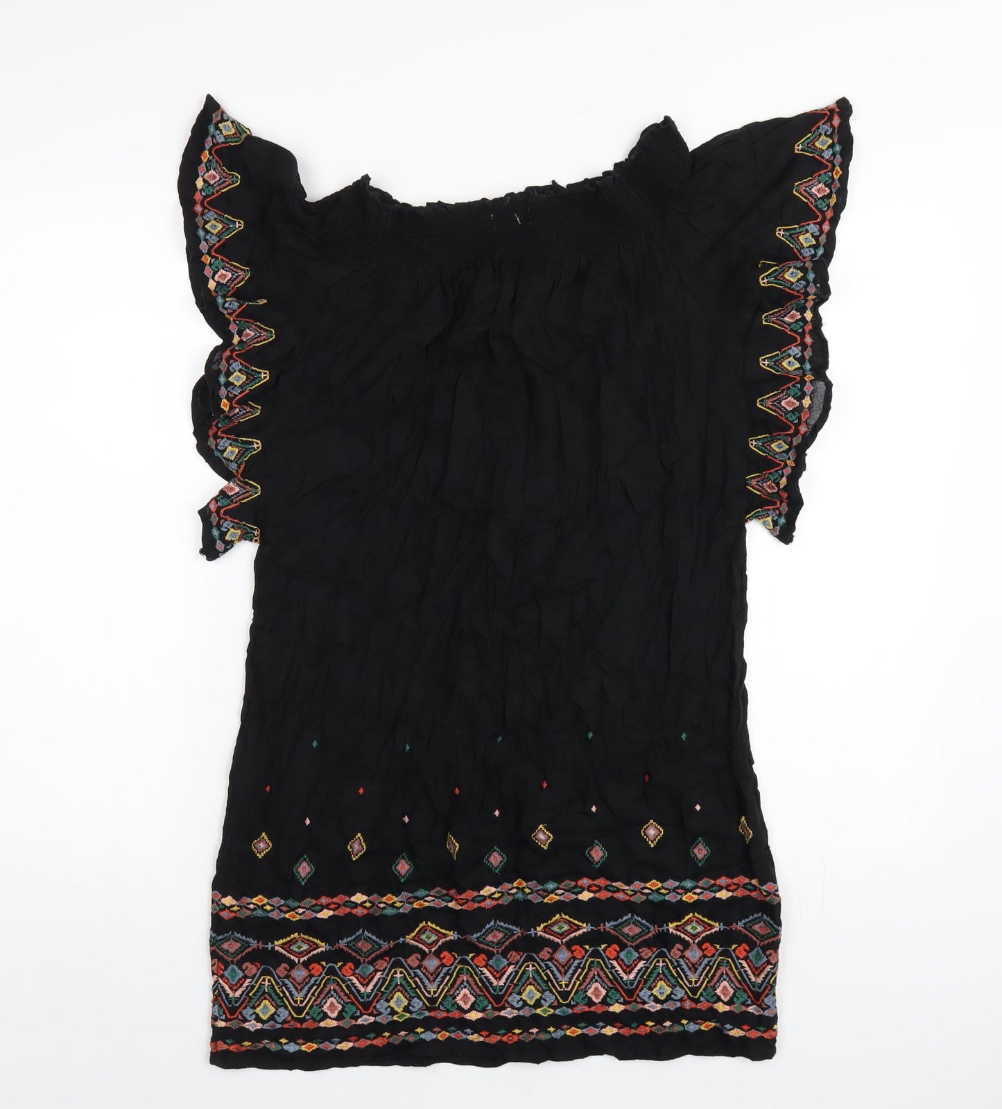 NEXT Womens Black Viscose A-Line Size 10 Off the Shoulder Pullover