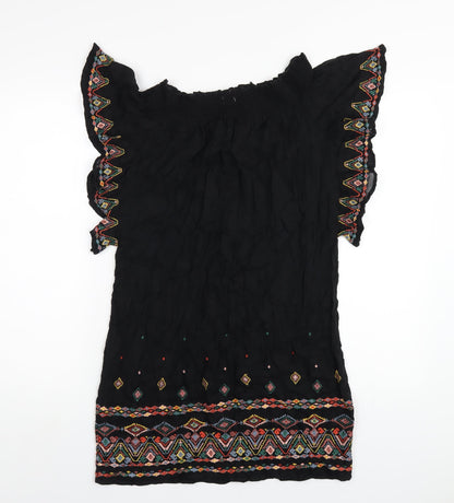 NEXT Womens Black Viscose A-Line Size 10 Off the Shoulder Pullover