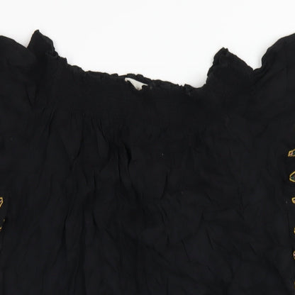 NEXT Womens Black Viscose A-Line Size 10 Off the Shoulder Pullover