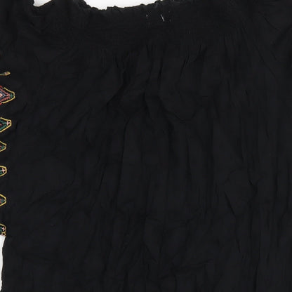 NEXT Womens Black Viscose A-Line Size 10 Off the Shoulder Pullover