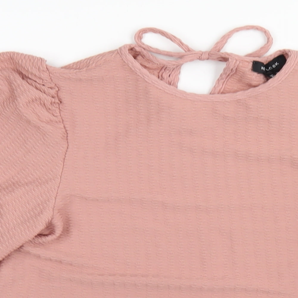 Womens UK Size 10 New Look Pink Basic T-Shirt