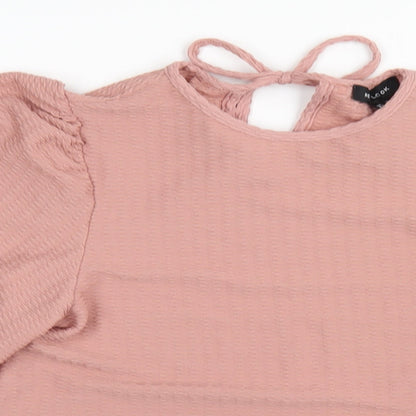 Womens UK Size 10 New Look Pink Basic T-Shirt