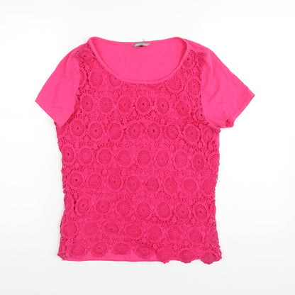 Womens UK Size 12 Marks and Spencer Pink Basic T-Shirt