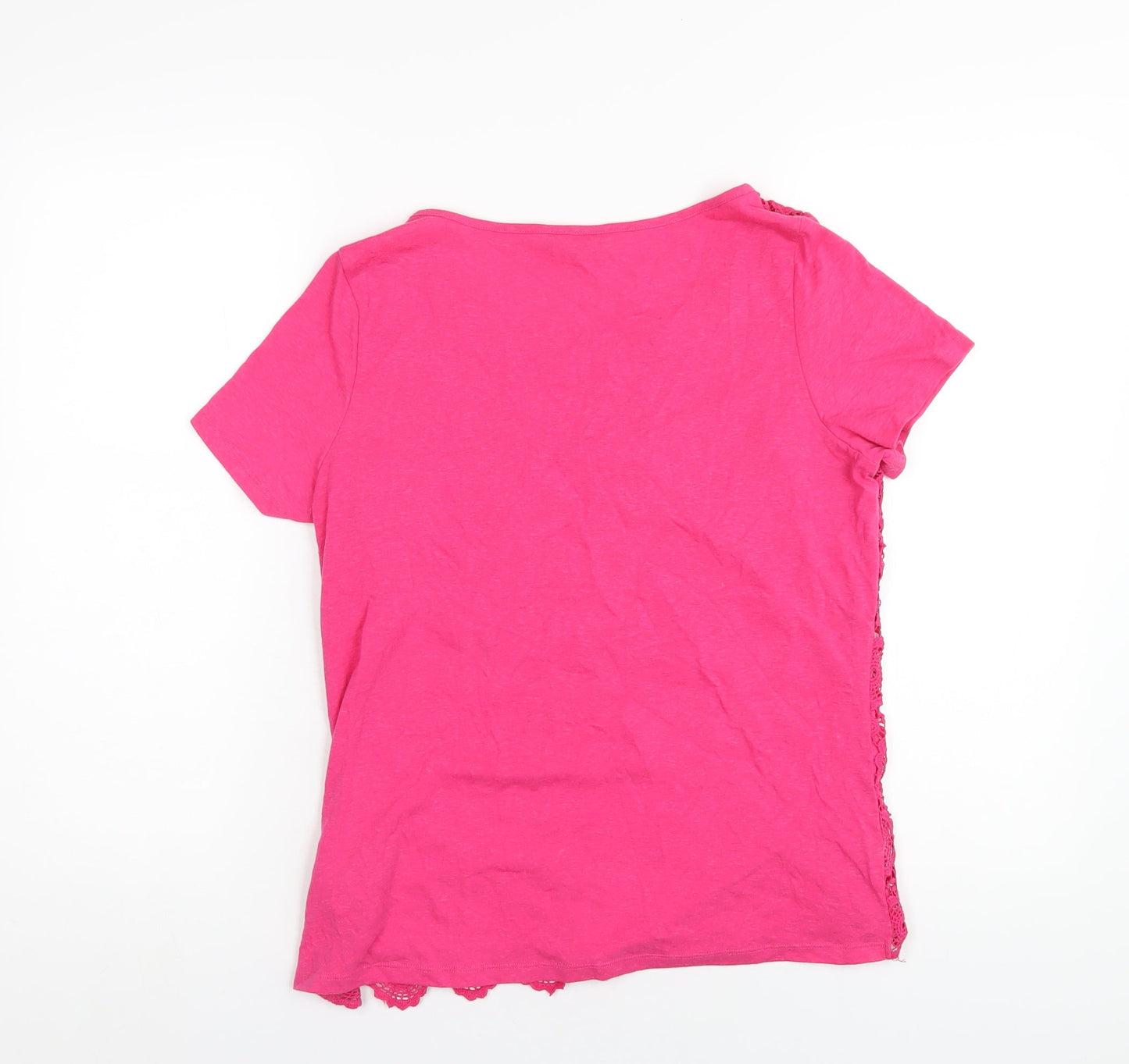 Womens UK Size 12 Marks and Spencer Pink Basic T-Shirt