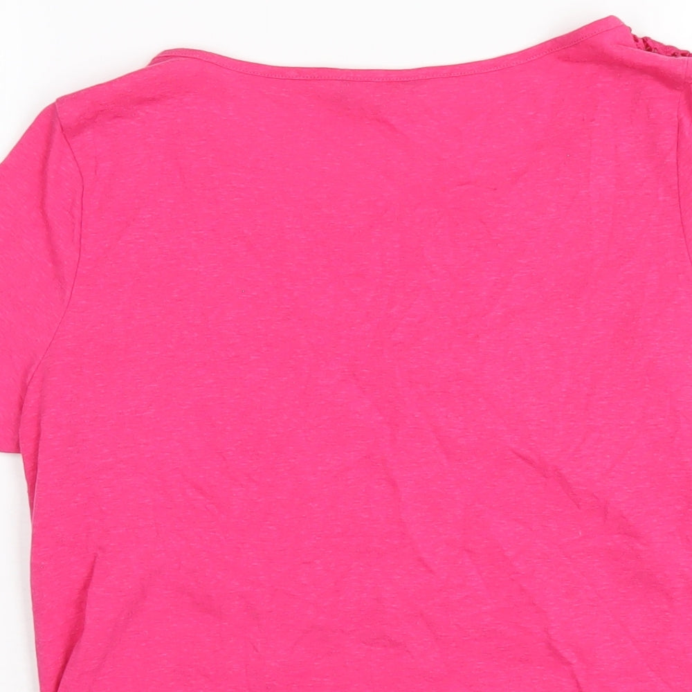 Womens UK Size 12 Marks and Spencer Pink Basic T-Shirt