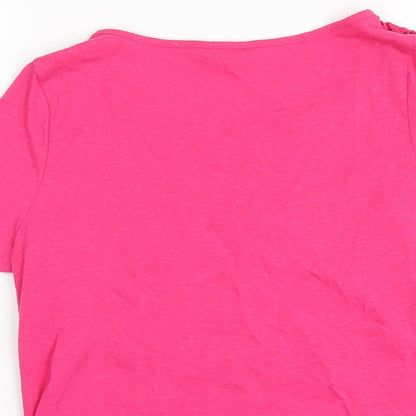 Womens UK Size 12 Marks and Spencer Pink Basic T-Shirt
