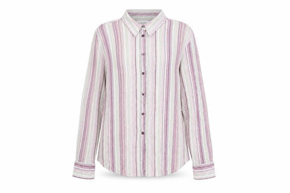 NEXT Womens Pink Striped Cotton Basic Button-Up Size 14 Collared