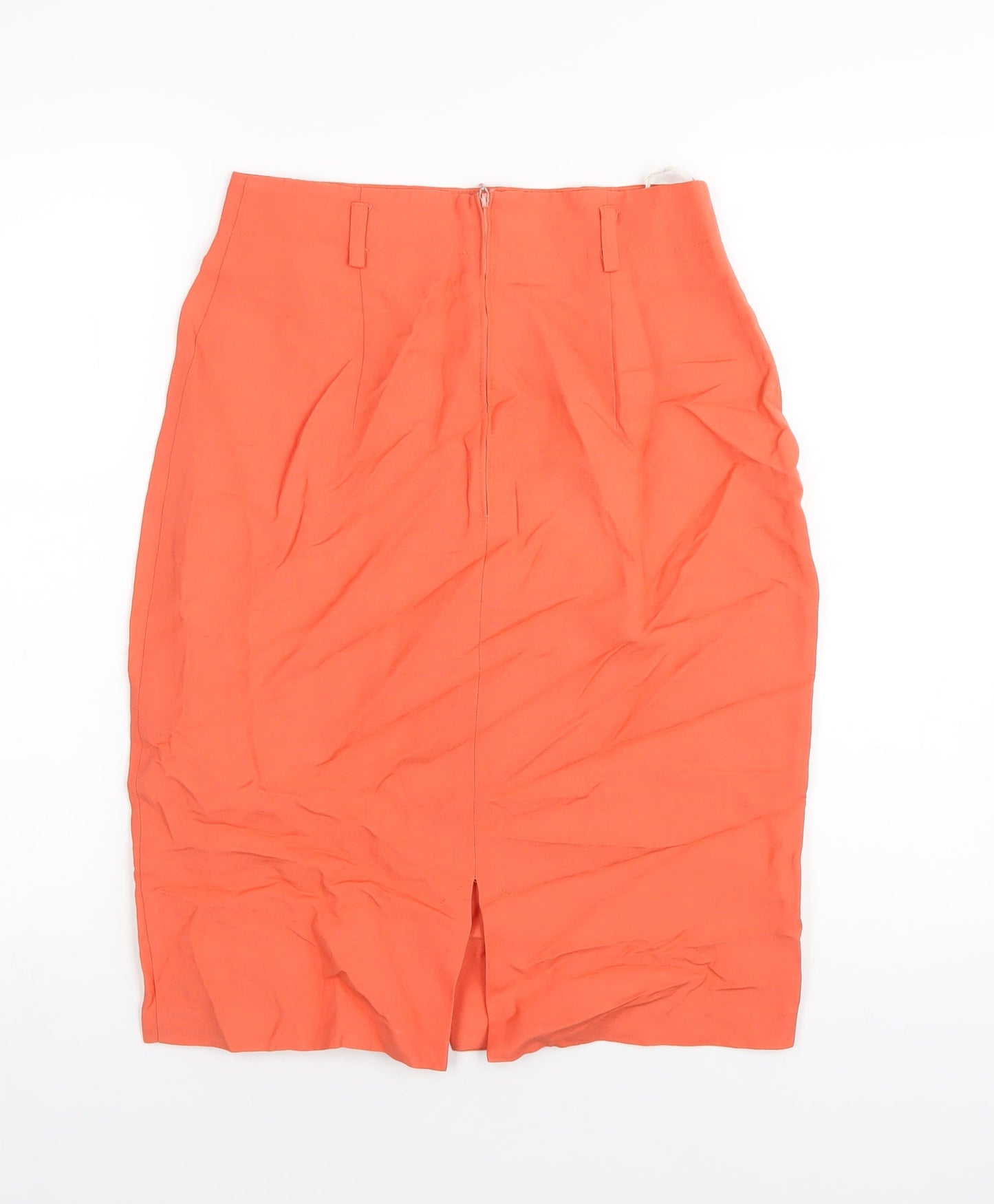 Betty Barclay Womens Orange Linen Straight & Pencil Skirt Size 12 Zip