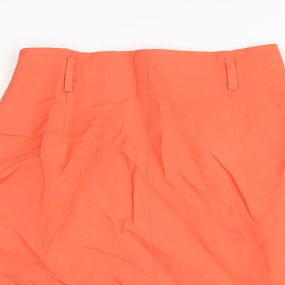 Betty Barclay Womens Orange Linen Straight & Pencil Skirt Size 12 Zip