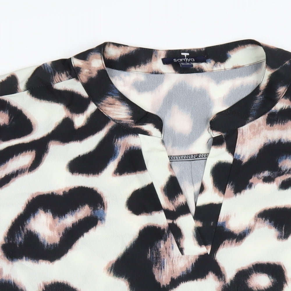 SAMYA Womens Multicoloured Geometric Polyester Basic Blouse Size 20 V-Neck