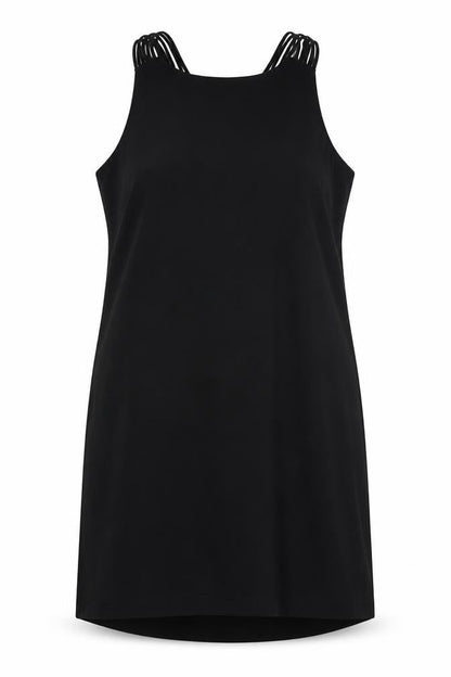 Marks and Spencer Womens Black Polyester A-Line Size 14 Round Neck Zip