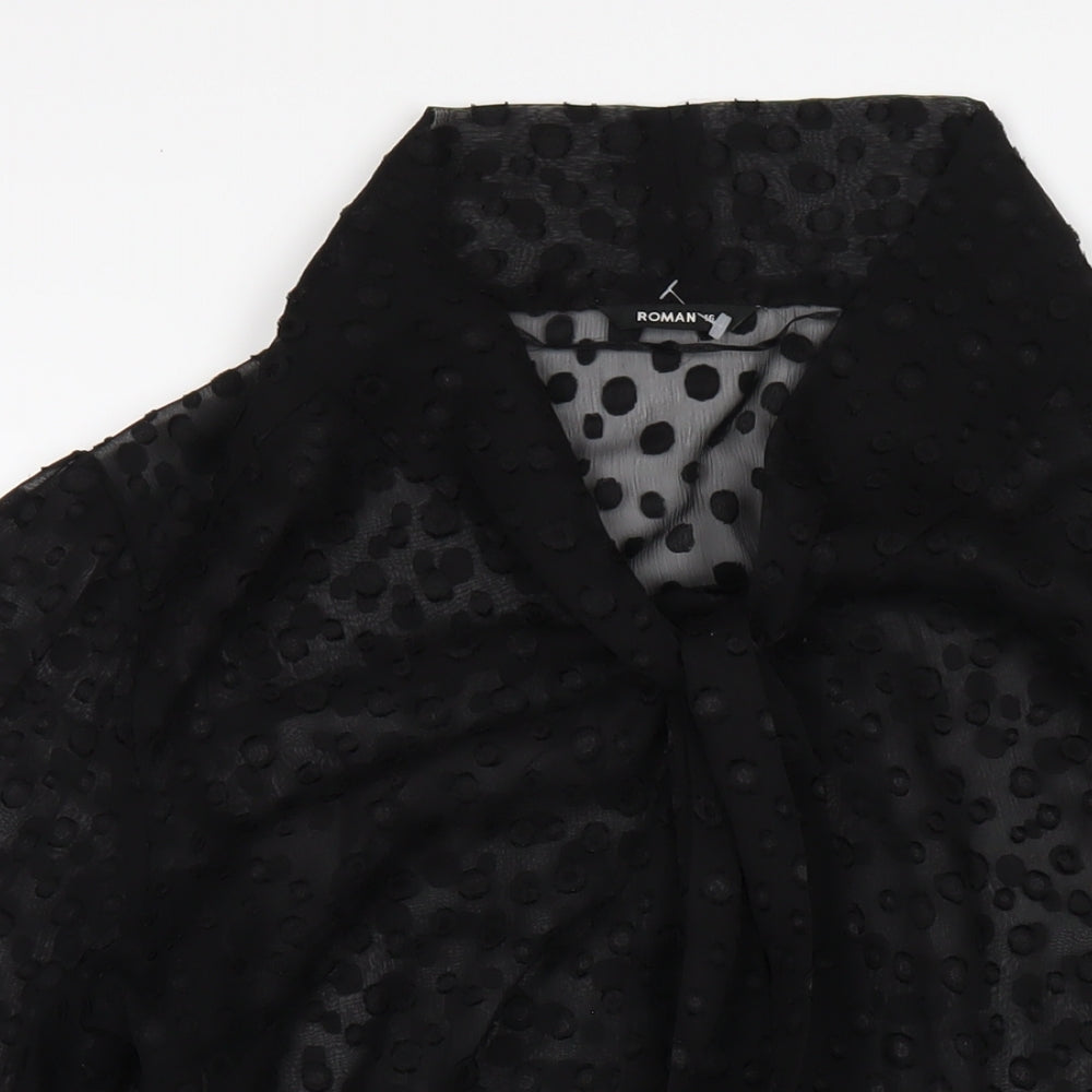 Womens UK Size 16 Roman Black Basic Blouse