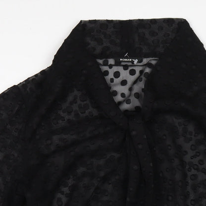Womens UK Size 16 Roman Black Basic Blouse