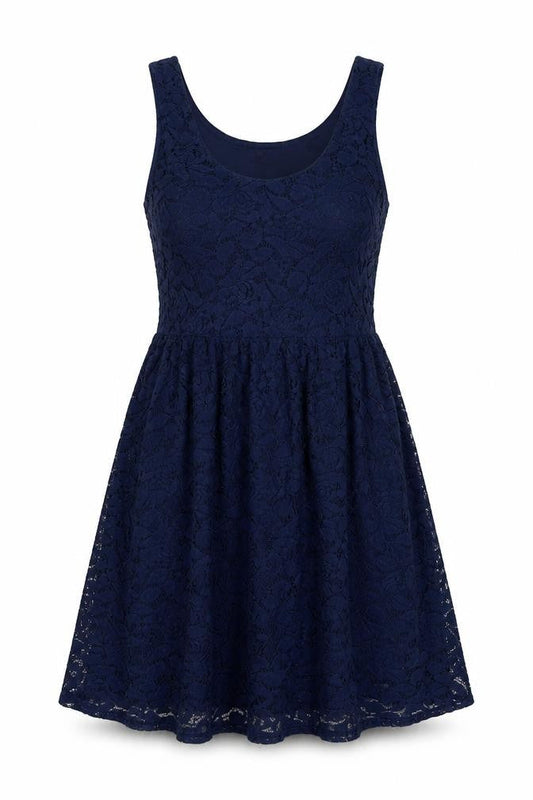 Mela Loves London Womens Blue Polyester A-Line Size 10 Scoop Neck Pullover