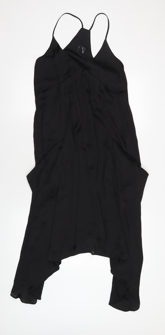ASOS Womens Black Polyester A-Line Size 8 V-Neck Pullover